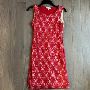 Red lace dress